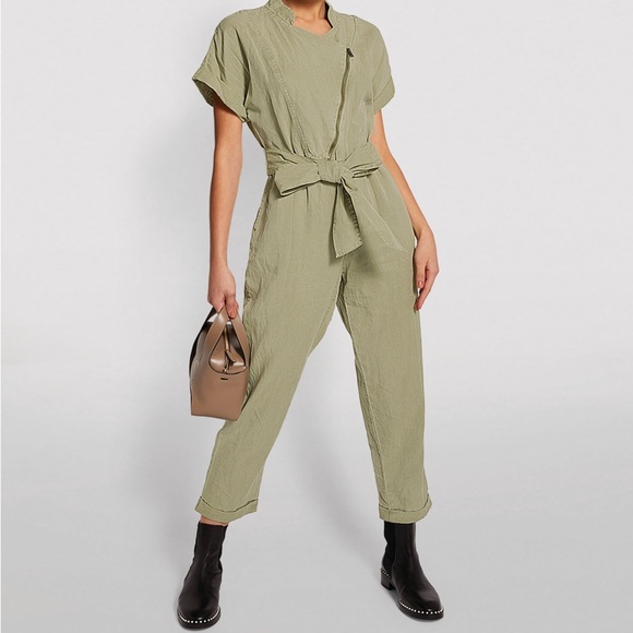 Alice + Olivia Green Leonarda Cropped Belted Jumpsuit - Picture 3 of 4